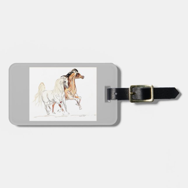 Arabisk hästbagagemärkre bagagebricka (Horisontell Framsida)