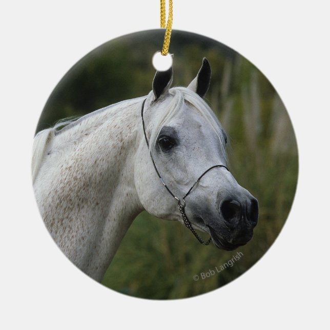 Arabisk hästHeadshot 1 Julgransprydnad Keramik (Framsidan)