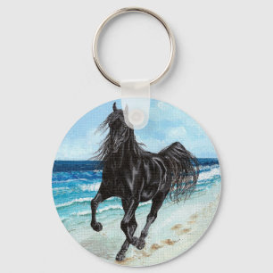 Arabisk hästkeychain för svart hingst nyckelring