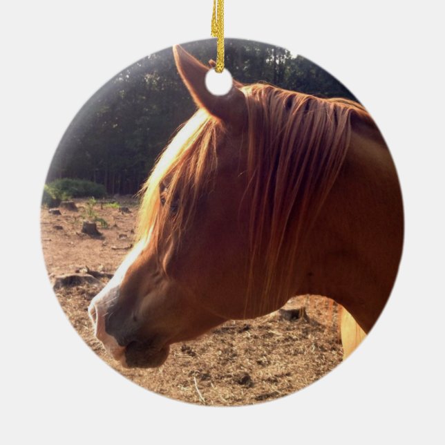 Arabisk hästprydnad julgransprydnad keramik (Baksidan)