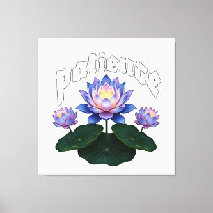 Arabisk kalligrafi Sabr Tålamod - Zen Lotusblomma Canvastryck