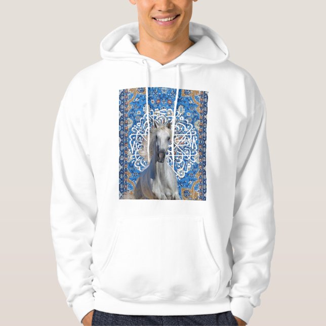 Arabisk kalligrafihäst hoodie (Framsida)