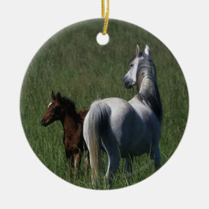 Arabisk Mare & föl Julgransprydnad Keramik