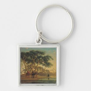 Arabisk oas, 1853 fyrkantig silverfärgad nyckelring