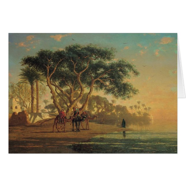 Arabisk oas, 1853 hälsningskort (Framsidan Horizontal)