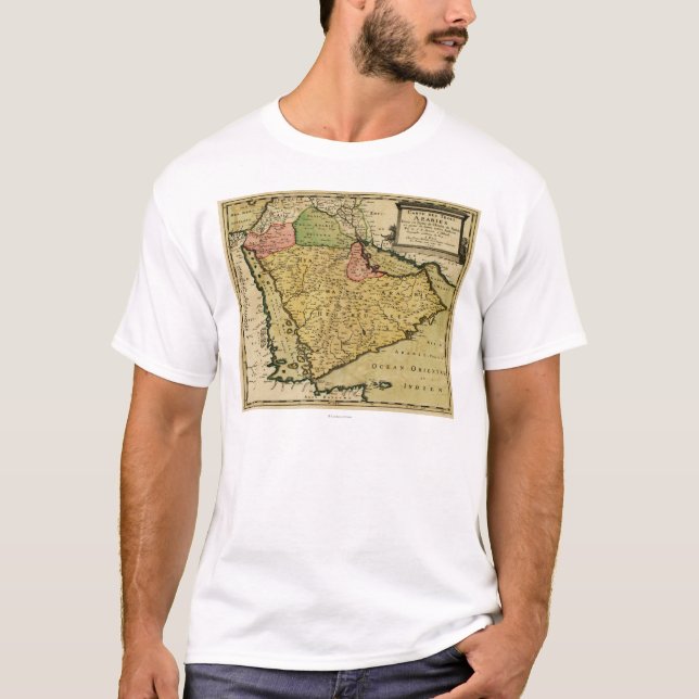 Arabisk peninsula av mellan östernkartan tee shirt (Framsida)
