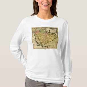 Arabisk peninsula av mellan östernkartan tee shirt