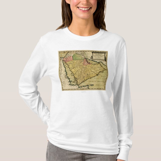Arabisk peninsula av mellan östernkartan tee shirt (Framsida)