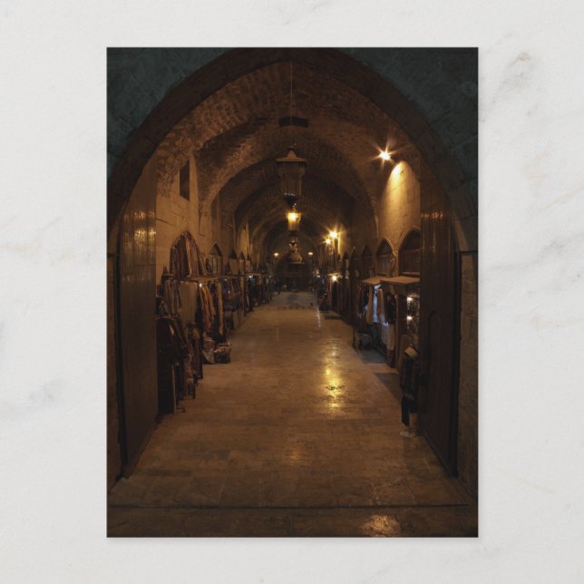 Arabiska Aleppo Handcraft Bazaar - Syrien Mellan ö Vykort (Framsida)