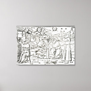 Arabiska astrologer, kopierar av en illustration canvastryck