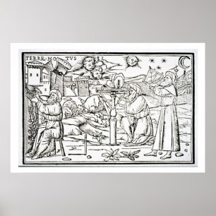 Arabiska astrologer, kopierar av en illustration poster