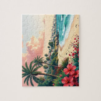 Arabiska Bleken Kusten med stora blommor Pussel