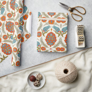 Arabiska Boho Elegant Blommigt Moroccan Peacock Presentpapper