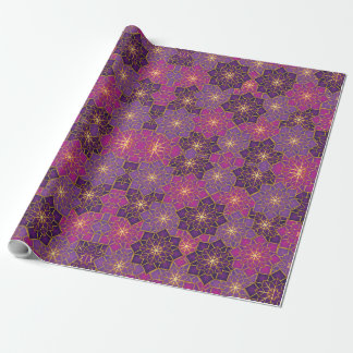 Arabiska Boho Elegant Geometric Moroccan Rosa Lila Presentpapper