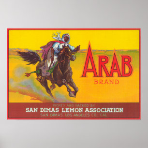 Arabiska citron LabelSan Dimas, CA Poster