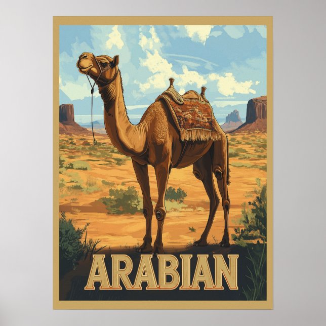 Arabiska Desert Äventyr - Camel Poster (Framsidan)