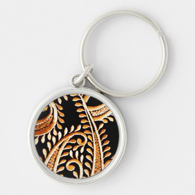 Arabiska Dress Rund Silverfärgad Nyckelring (Framsidan)