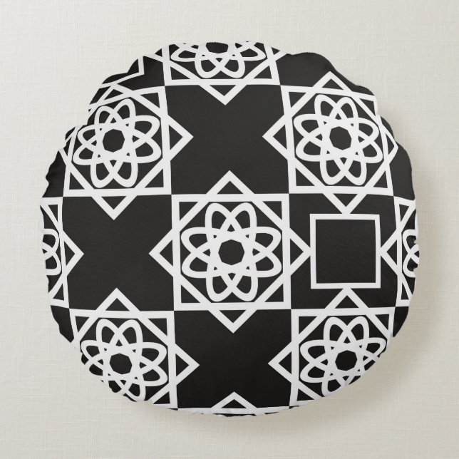 Arabiska geometriska mönster. Konstdekoration. Isl Rund Kudde (Framsidan)