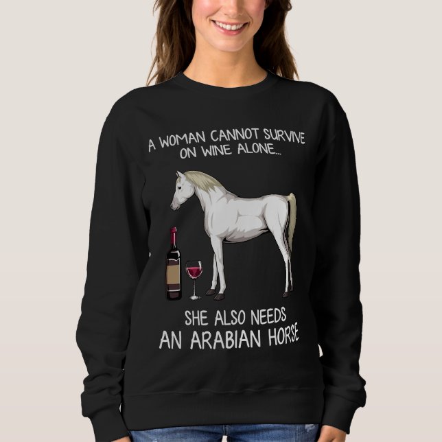 Arabiska häst och Vin-häst Passande T Shirt (Framsida)