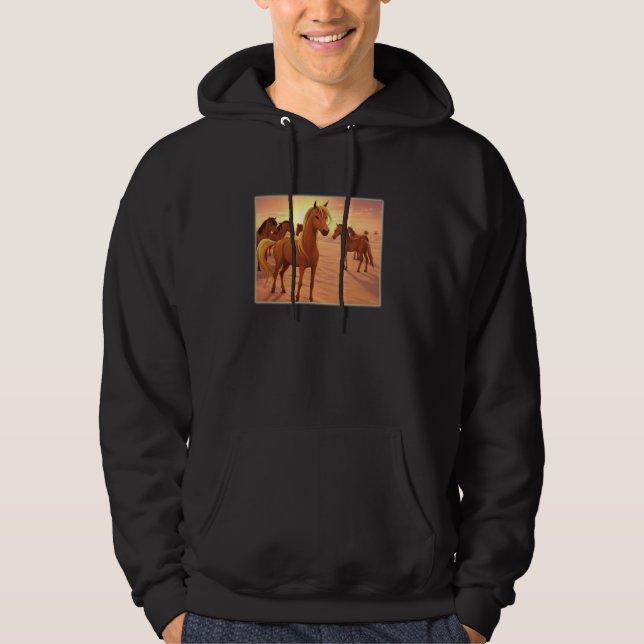 Arabiska hästar hoodie (Framsida)