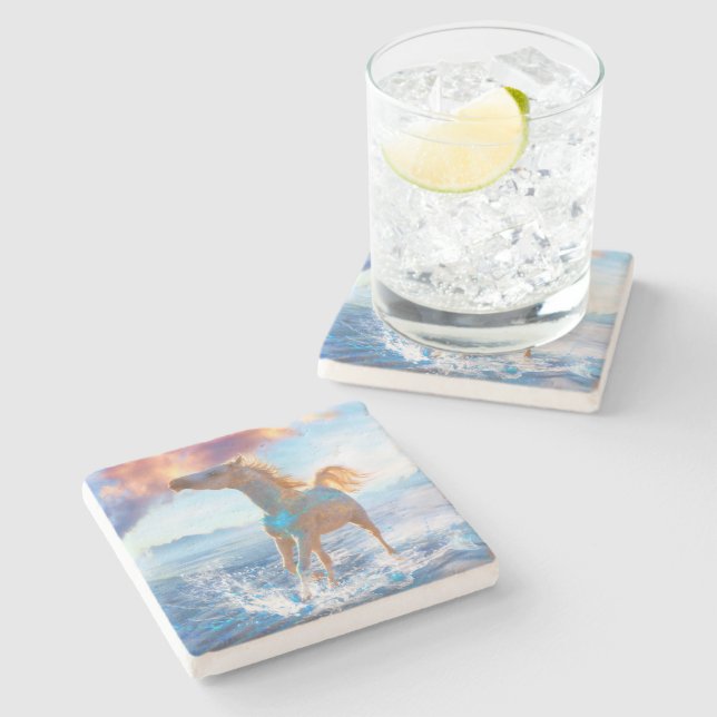 Arabiska hästar ’HORSES OF STELLAR ISLAND’ Stenunderlägg (Sidan)