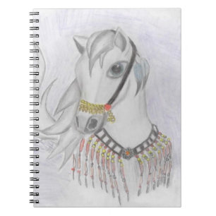 Arabiska hästar i indiska Costume i Färg Pencil Anteckningsbok Med Spiral