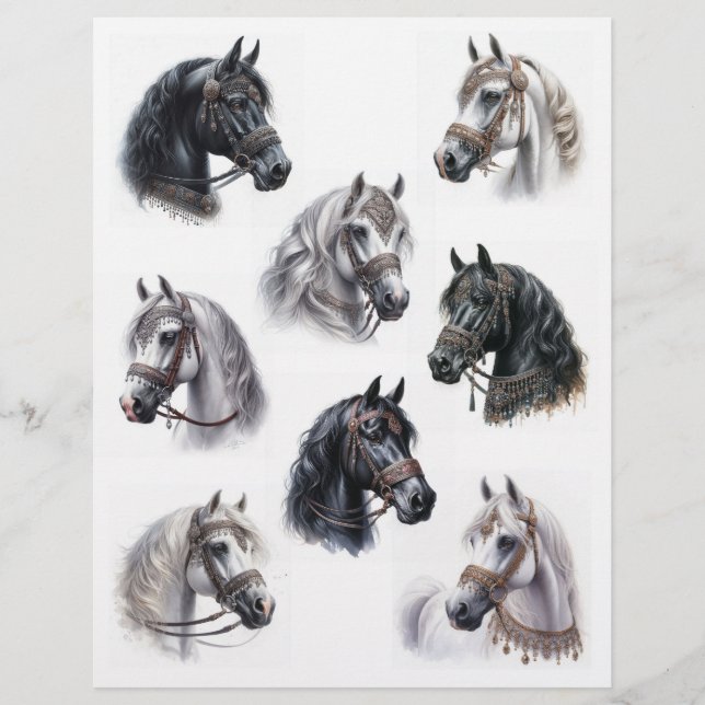 Arabiska hästar med vackra Bridles (Framsida)