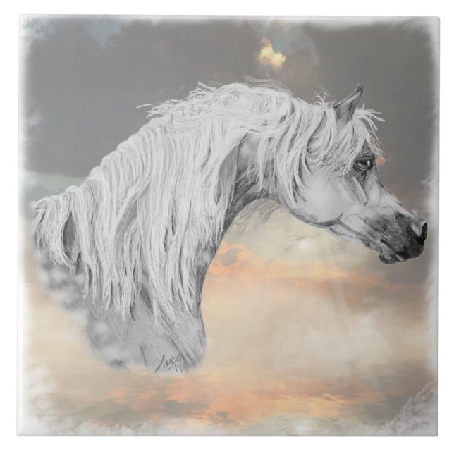 Arabiska horse Decorative Tile Kakelplatta (Framsidan)