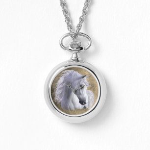 Arabiska Horse Stainless Steel Women's, plocka sti Armbandsur