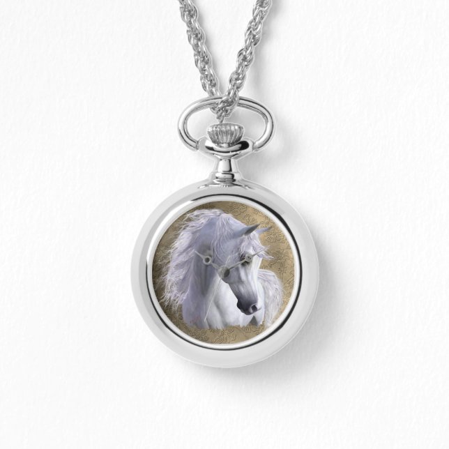 Arabiska Horse Stainless Steel Women's, plocka sti Armbandsur (Framsida)