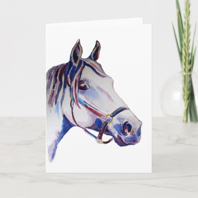 Arabiska Horse Watercolor Kort (Framsida)