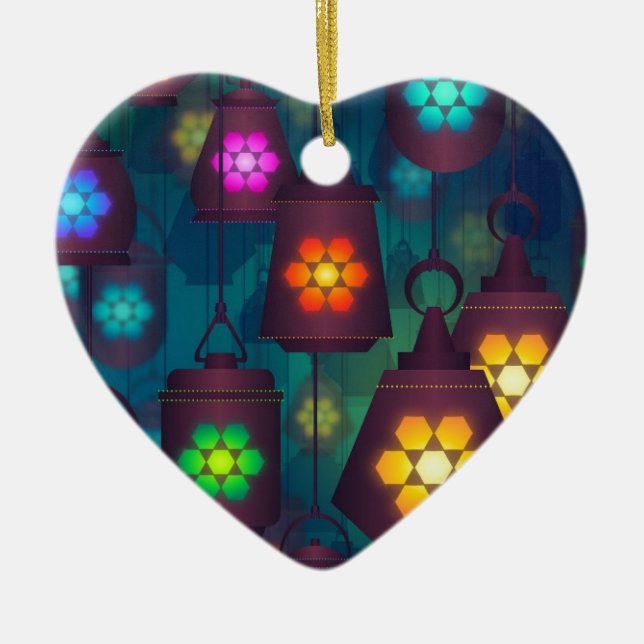 Arabiska Lanternor Mitten Östra design Julgransprydnad Keramik (Framsidan)