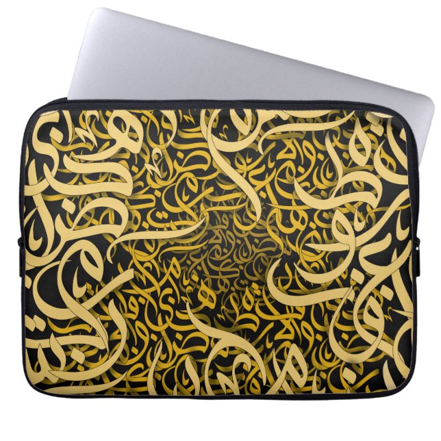 arabiska latetrar guld laptop fodral (Framsidan)