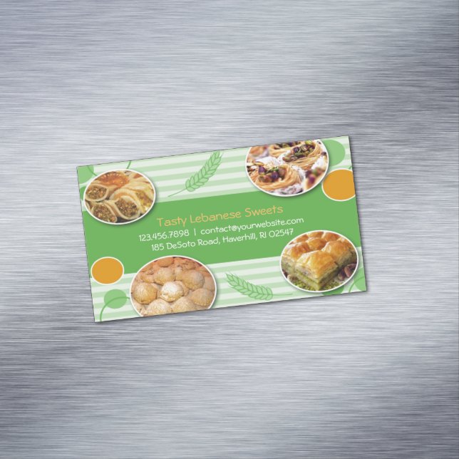 Arabiska libanesiska Pastries Magnetiska Visitkort (In Situ)