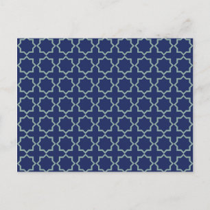Arabiska marockanska lattice i Midnight Blue Vykort