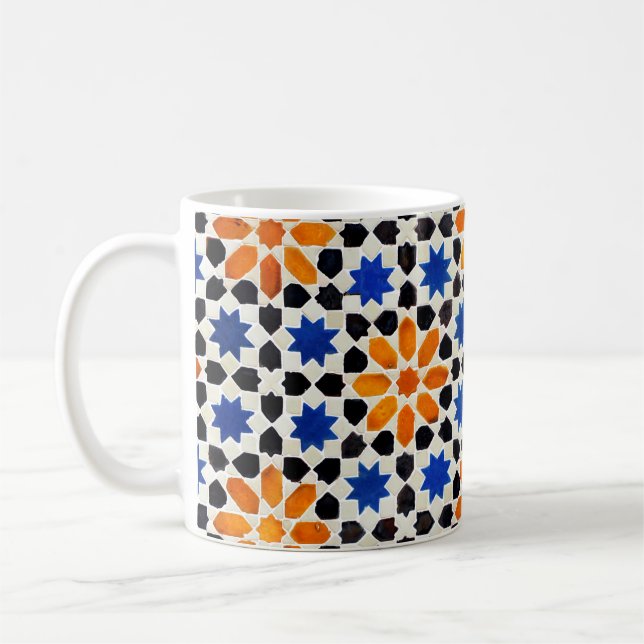Arabiska mosaik av plattor i marockanska stil, dek kaffemugg (Vänster)