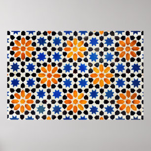 Arabiska mosaik av plattor i marockanska stil, dek poster