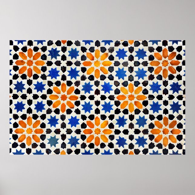 Arabiska mosaik av plattor i marockanska stil, dek poster (Framsidan)