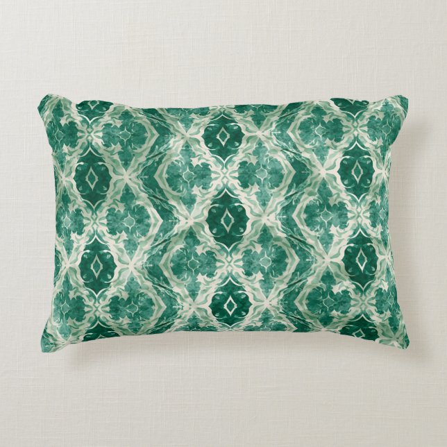 Arabiska Motif Wall Art - Grönt Ornamental Mönster Prydnadskudde (Framsidan)