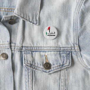 Arabiska Namn Palestina med palestinska flagga Knapp
