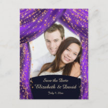 Arabiska Nattar Lila & Guld Photo Save Date