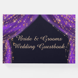 Arabiska Nattar Lila & Guld Stars Bröllop Gästböcker