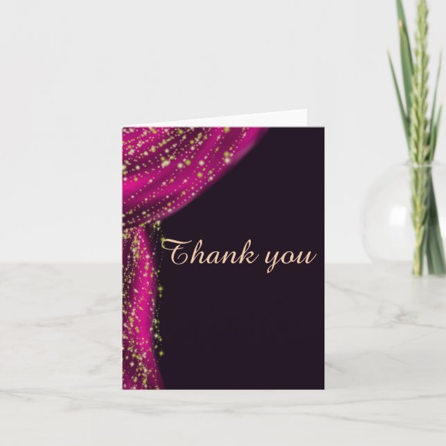 Arabiska Nattar Magenta & Guld Tack Kort (Framsida)