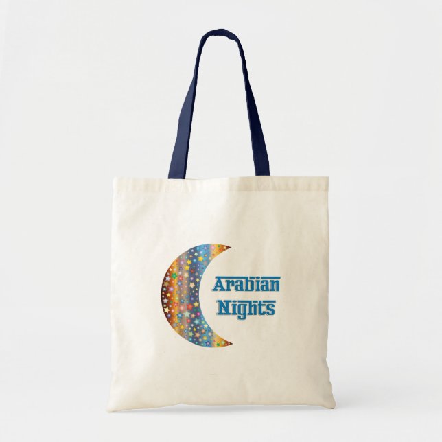 Arabiska nattbländare, Måne Star Design Tote Bag Tygkasse (Framsidan)