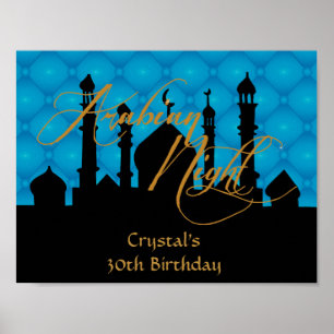 Arabiska natten, 30års födelsedag Party Poster