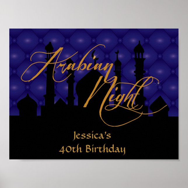 Arabiska natten, 40:e födelsedagen Party Poster (Framsidan)