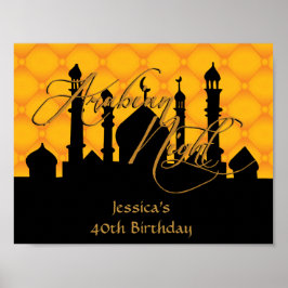 Arabiska Natten, Guld Födelsedagsfest Poster