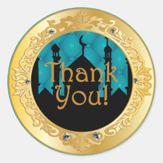 Arabiska Natten Party, Tack Stickers Runt Klistermärke