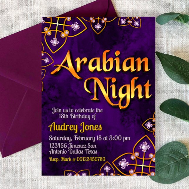 Arabiska Natten - Violet Inbjudningar (Skapare uppladdad)
