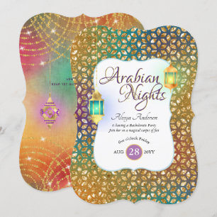 Arabiska nights Exotic Party String Ljus Lanternor Inbjudningar